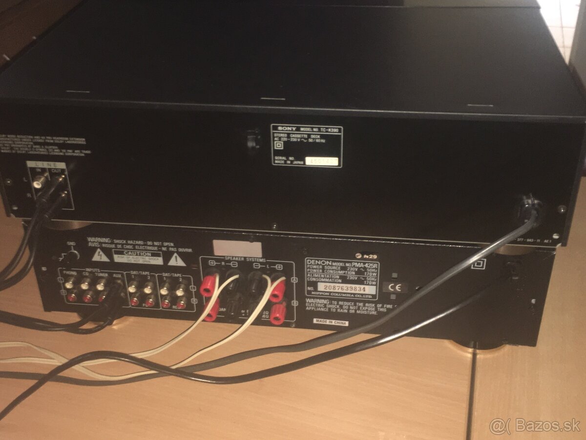 Sony TC-K390 tape deck a Denon zosilovač - 3