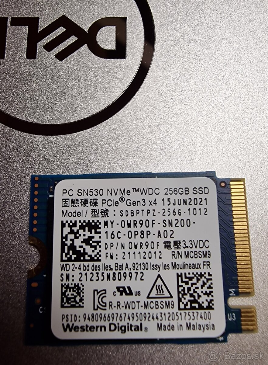 Western Digital PC SN530 NVMe™ SSD 256GB / M.2 2230 - 3