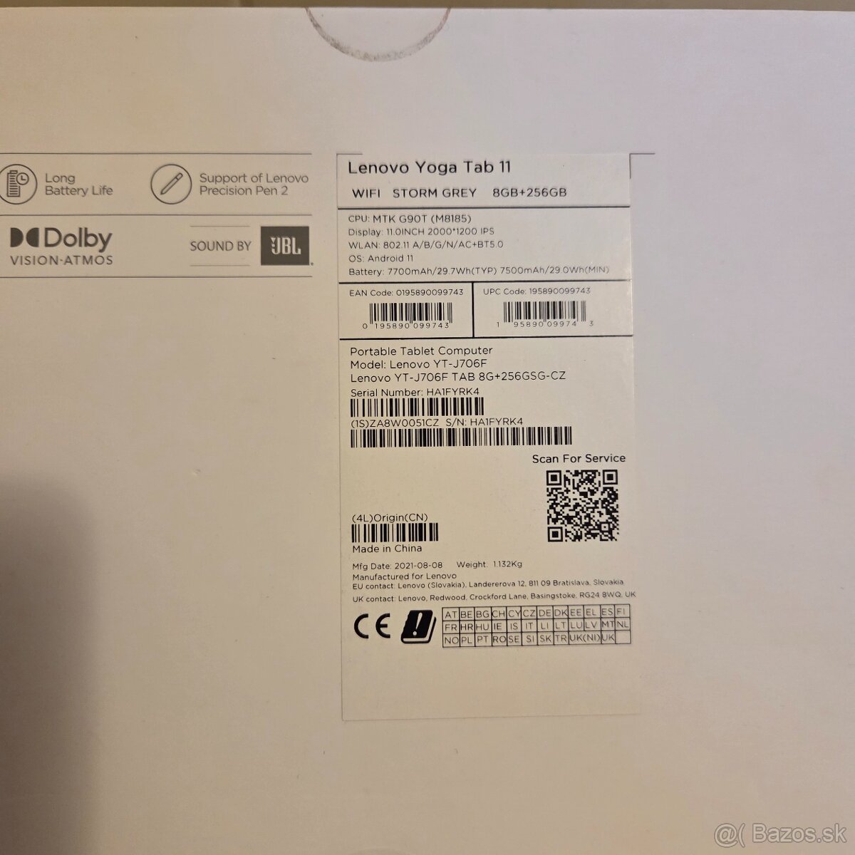 Predám Lenovo Yoga Tab 11 + Lenovo Pen 2 - 3