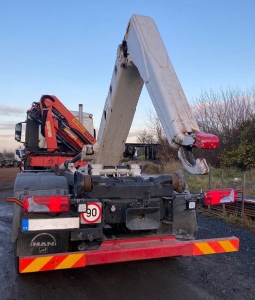 6x6 MAN hák+HR Palfinger kontejener s jeřábem - 3