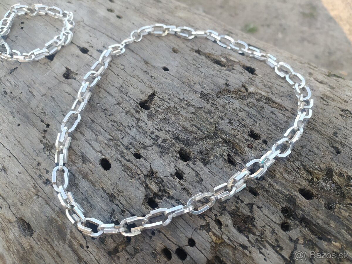 Strieborná retiazka a náramok - ručná práce - PC 600€ - 3