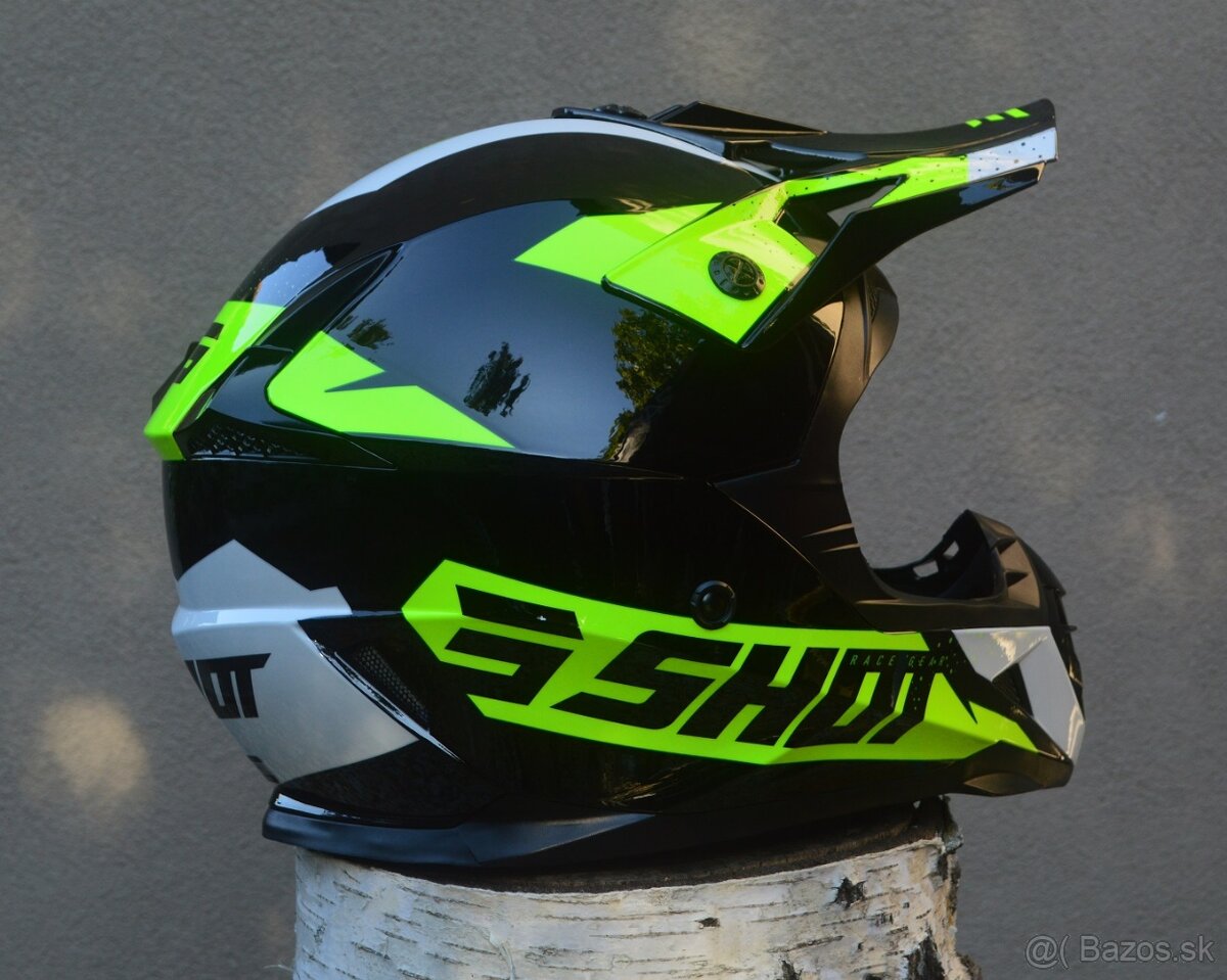SHOT čierno žltá fluo prilba helma okuliare - 3