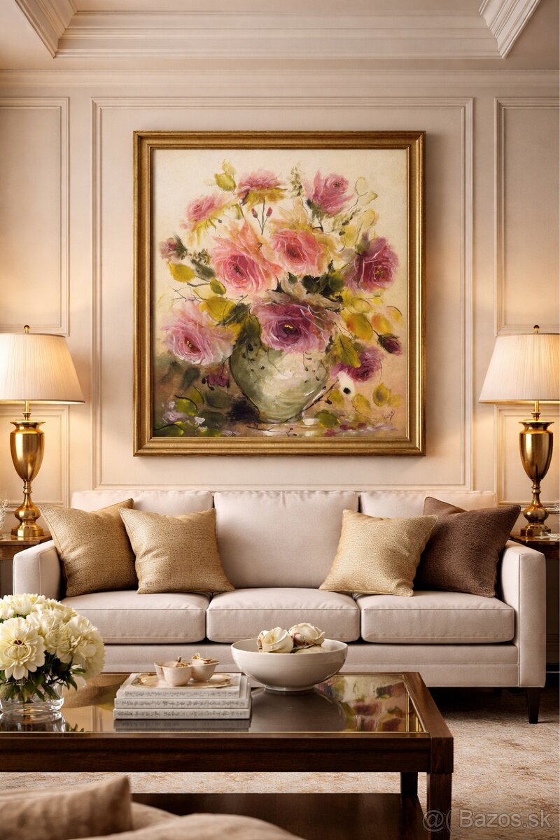 Olejomaľby kvetov vhodné ako dar - 3