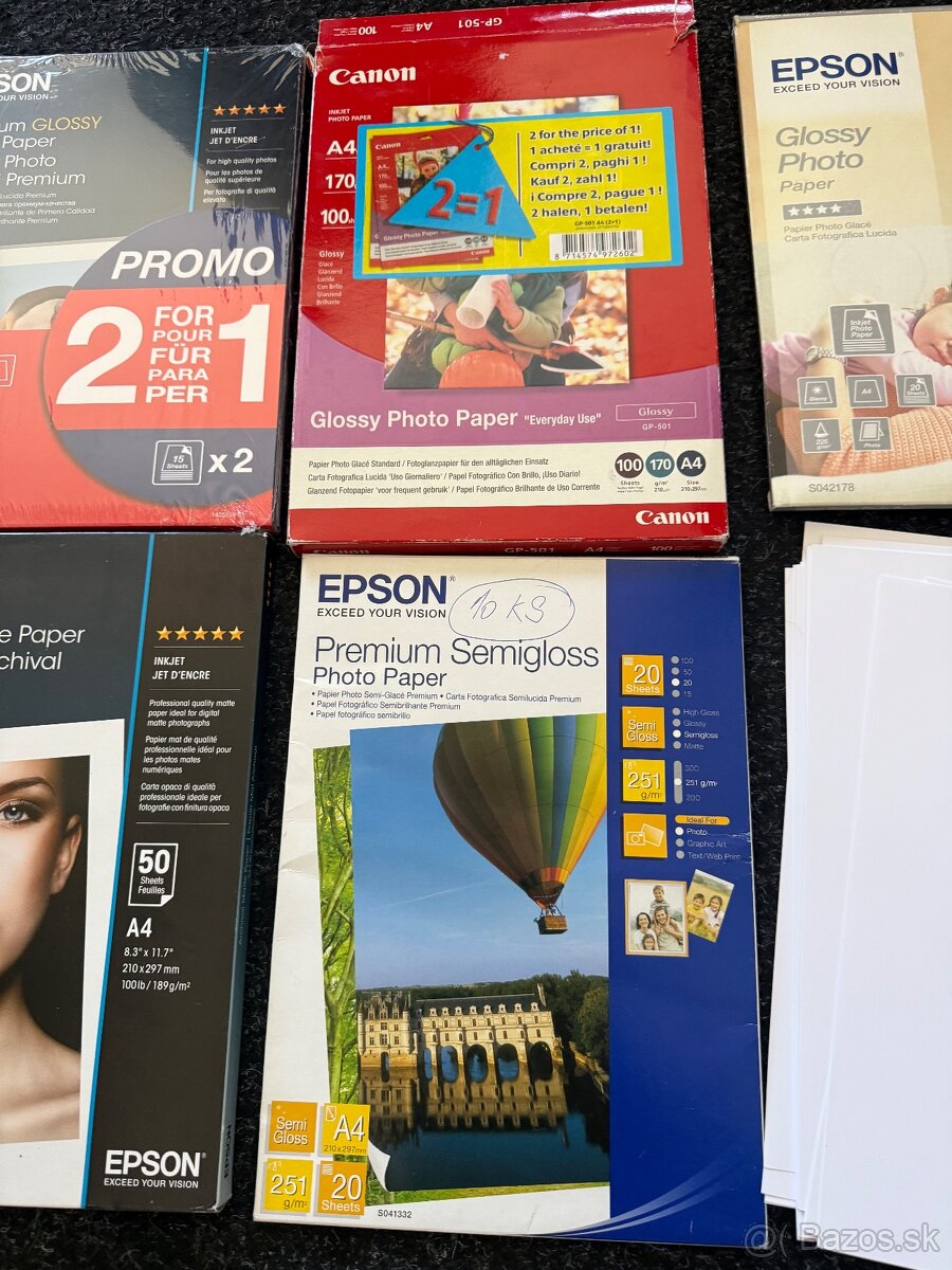 Fotopapier Epson a Canon - 3