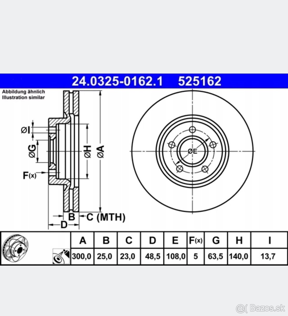 Brzdové kotúče ATE Power Disc / Volvo / Ford - 3