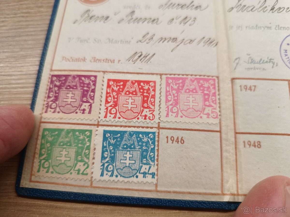 Legitimácia Matica Slovenská 1941, Trenčianska Turná - 3