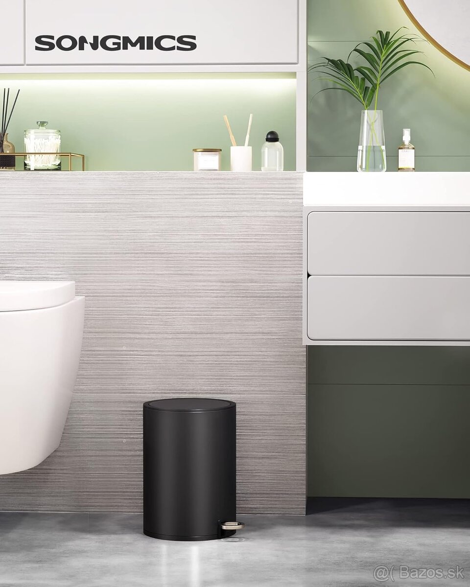 SONGMICS odpadkový kôš – 3 l, čierny, nový - 3