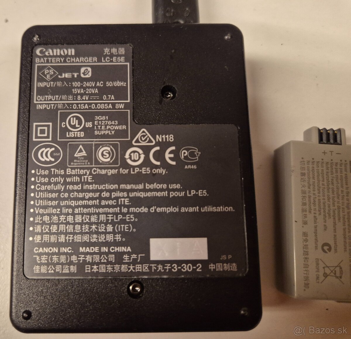 Nabíjačka a baterie Canon - 3