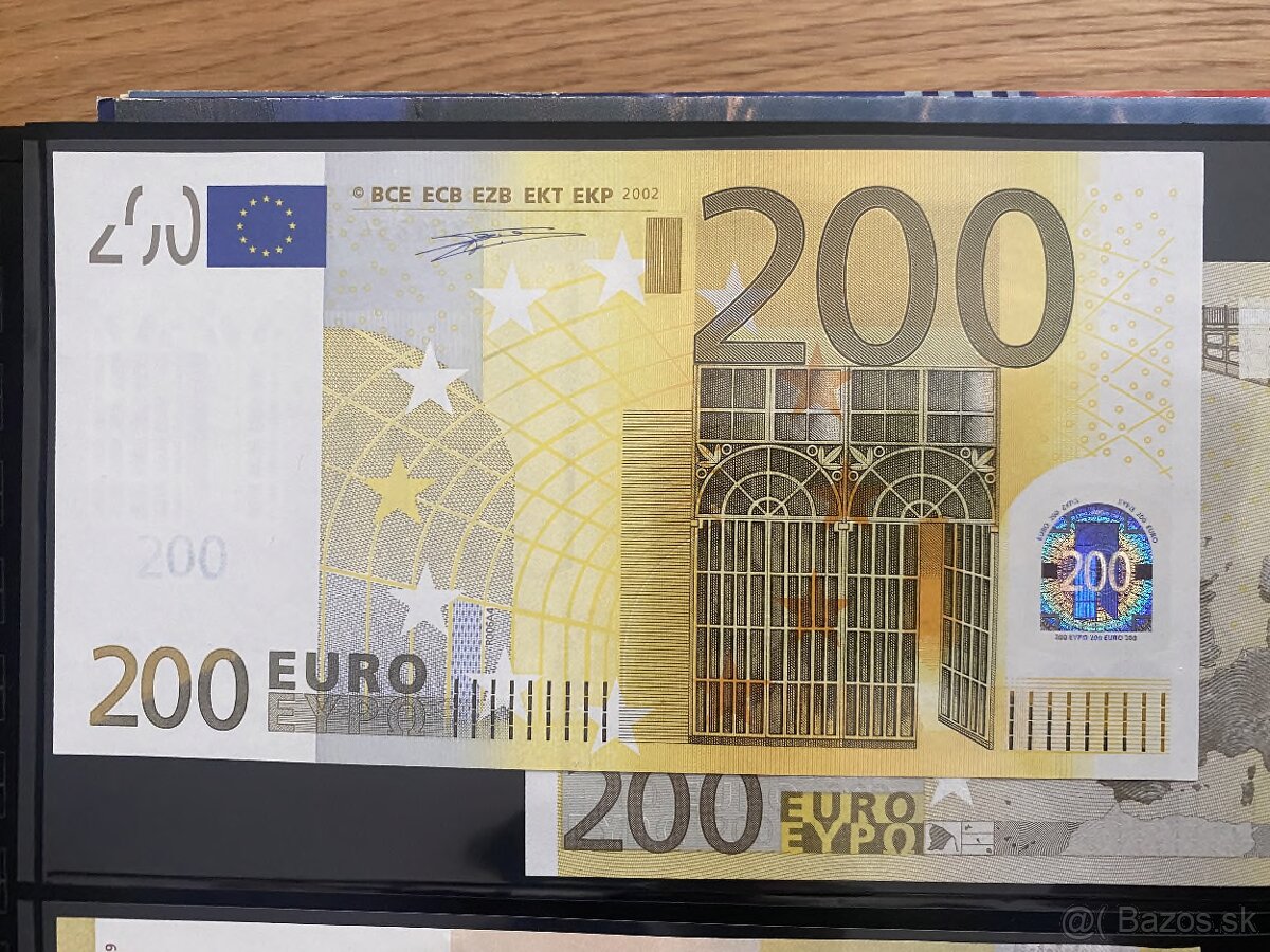 Predám 200€ bankovku z roku 2002, séria "X" v (UNC) - 3