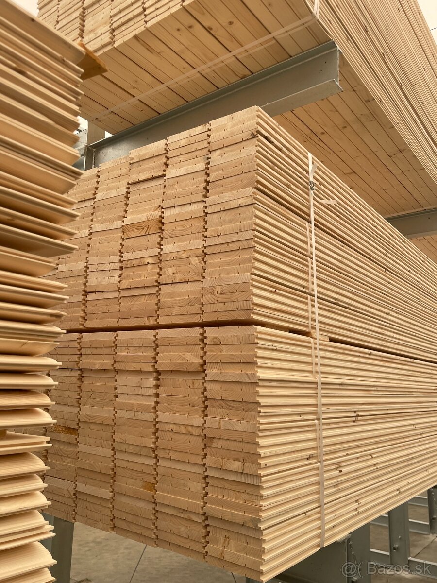 Zrubový profil dlážkovica smrek/červený smrek 45mm 65mm AB - 3