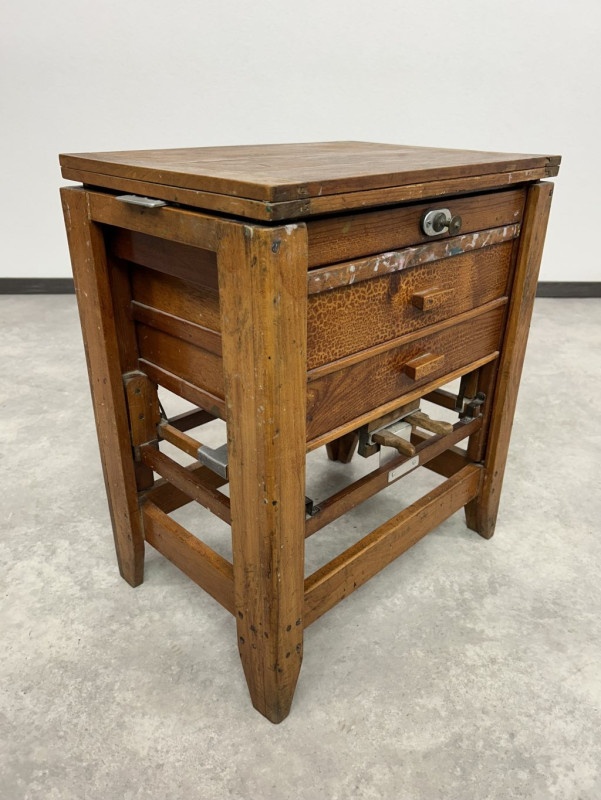 Vintage maliarsky výškovo nastaviteľný stojan / stolík - 3