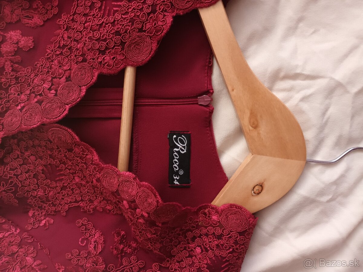 Dámske bordové šaty veľkosť xs - 3