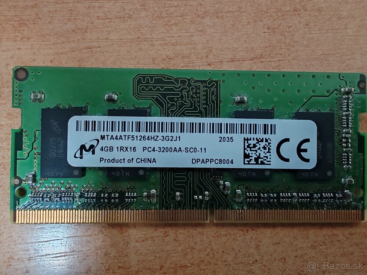 PREDÁM RAM SAMSUNG A MICRON DDR4 SODIMM 4GB - 3