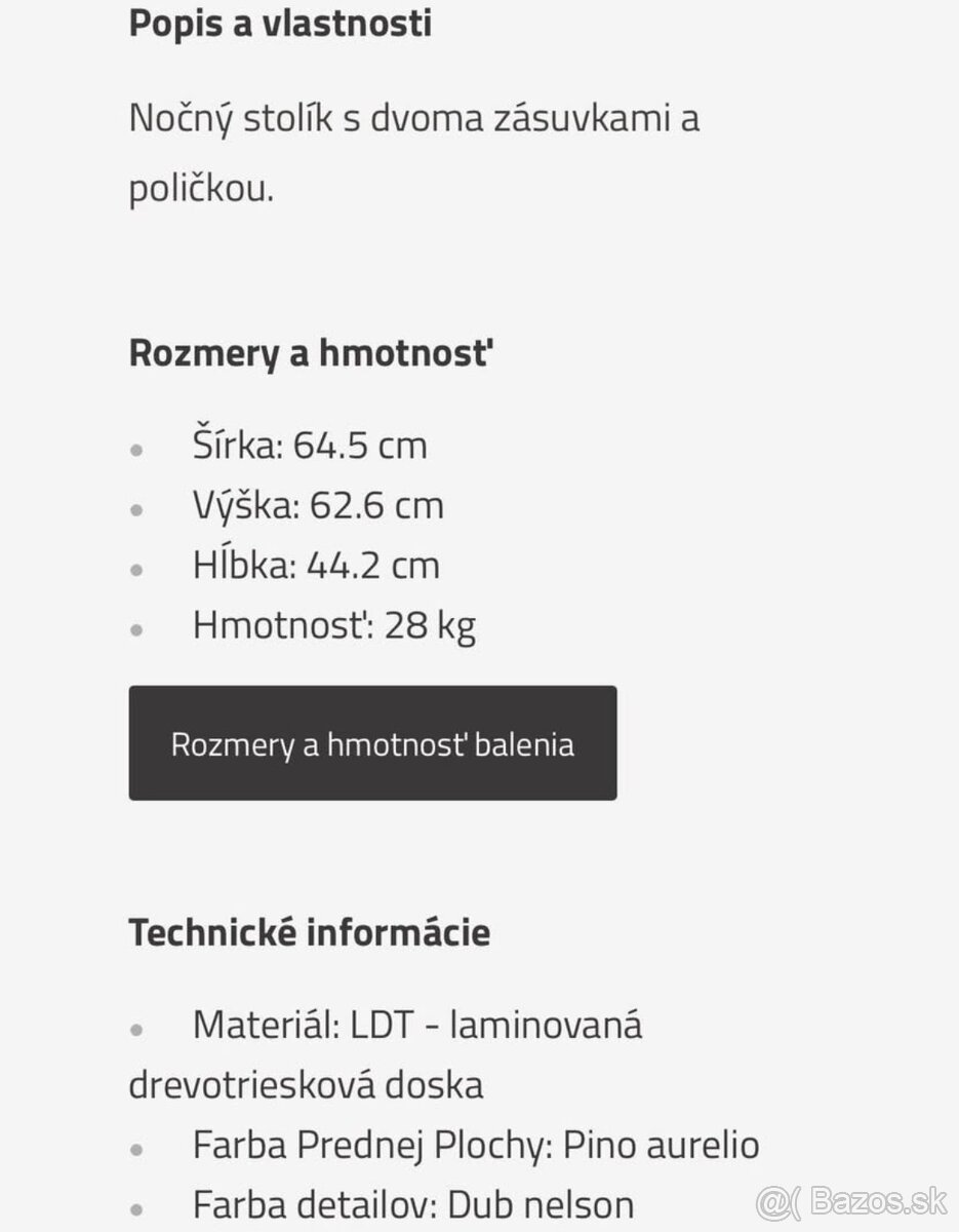 Nočný stolík 2 kusy - 3