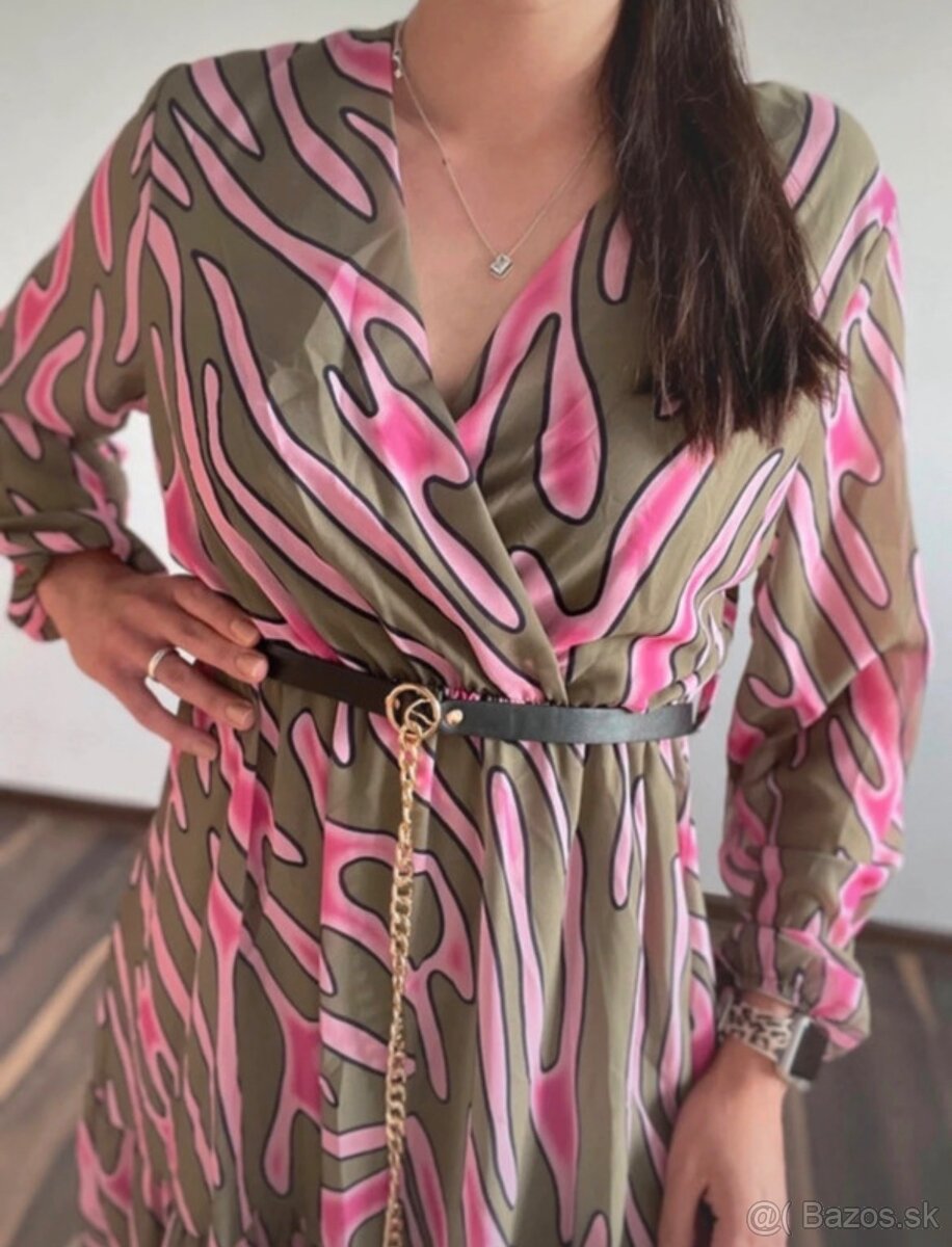 Šaty Khaki-Pink - 3