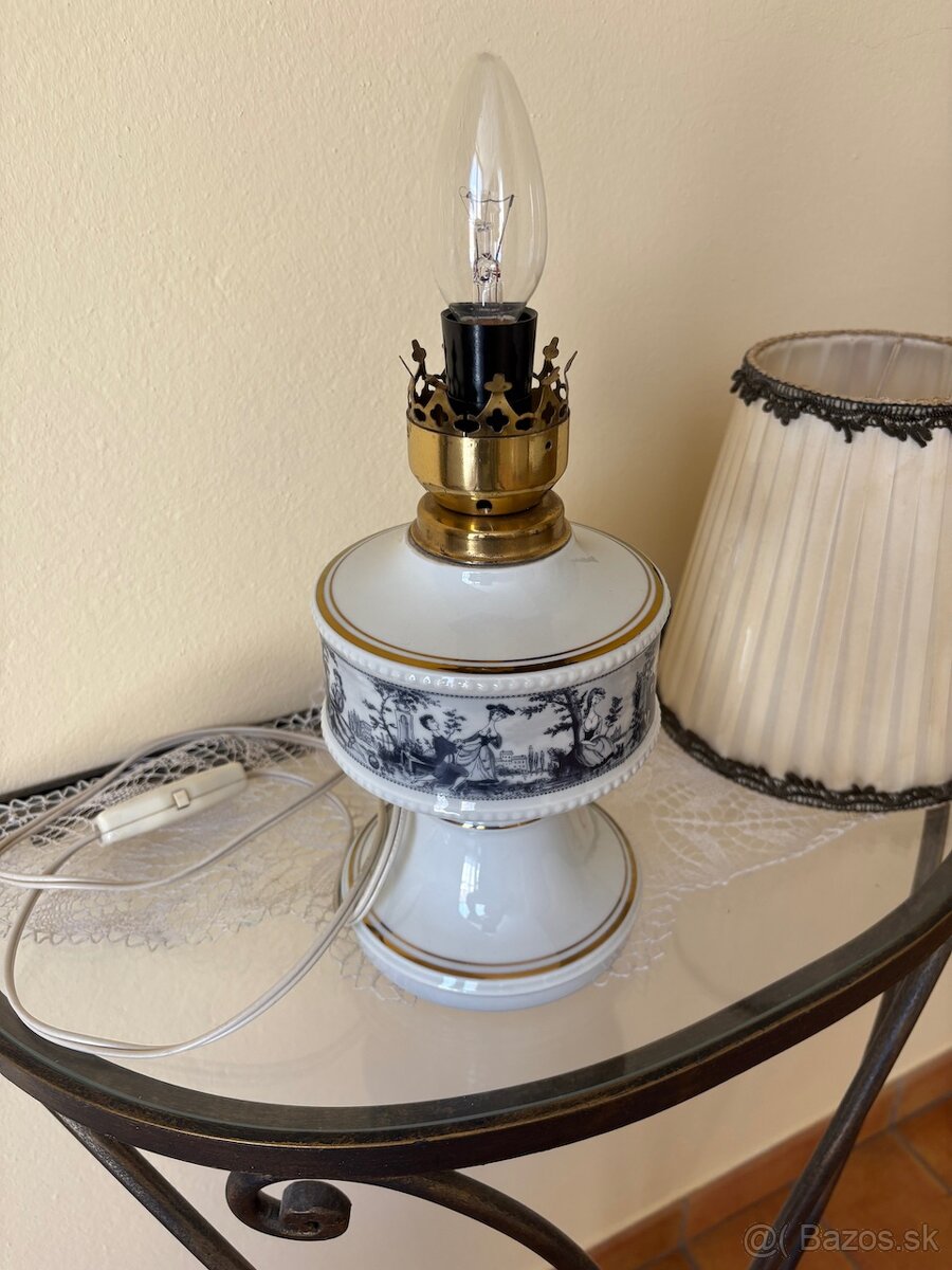 Nočná lmpa so vzorovaným porcelánovým podstavcom Wallendorf - 3