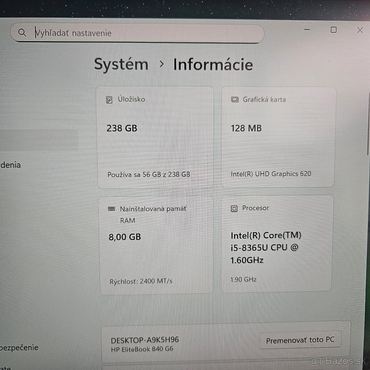 Zachovalý Notebok HP Elitebook 840 G6 - 3
