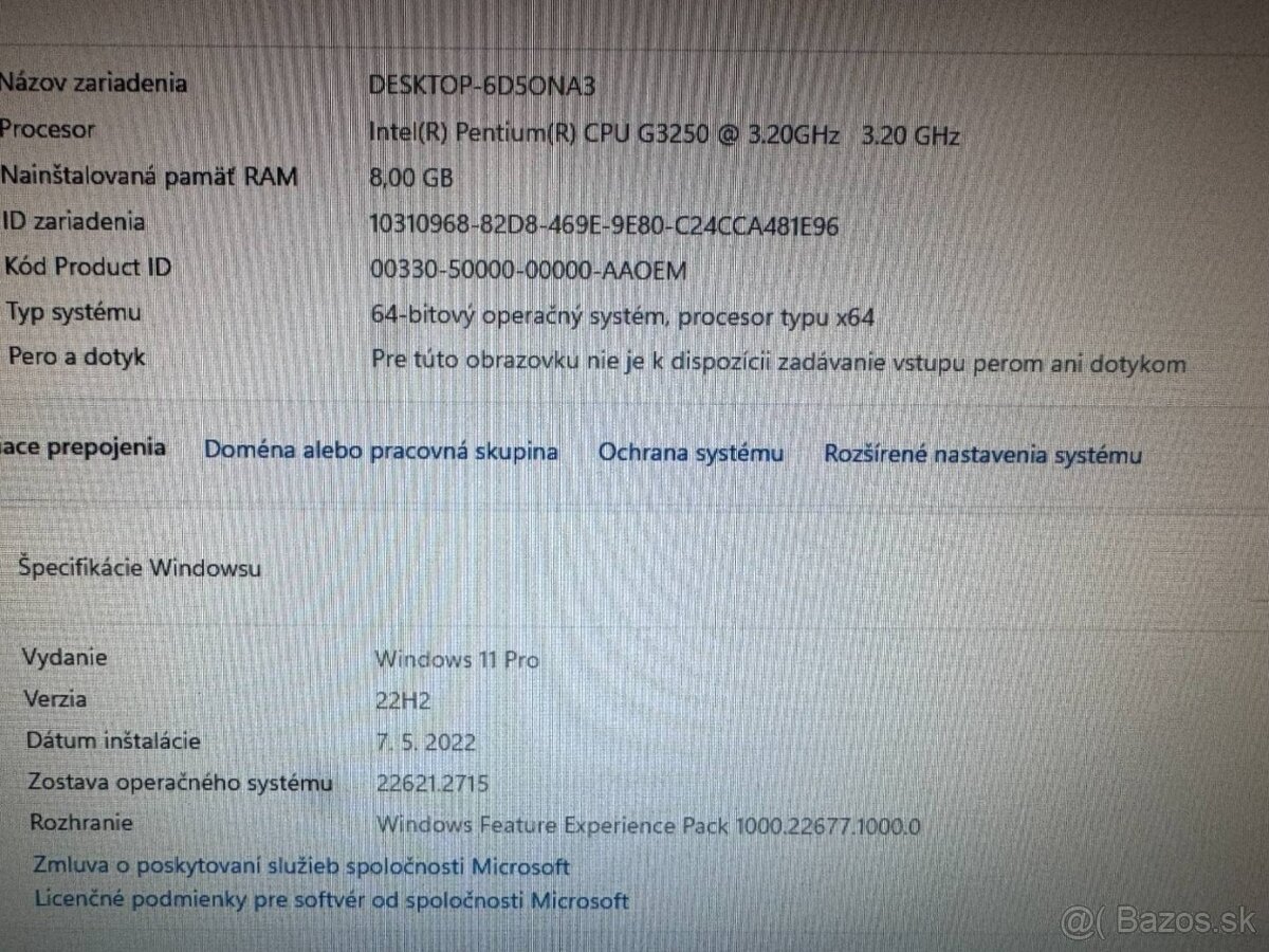Počítač Dell 9020.Intel Pentium 2x3,20GHz.8gb ram.240g SSD - 3