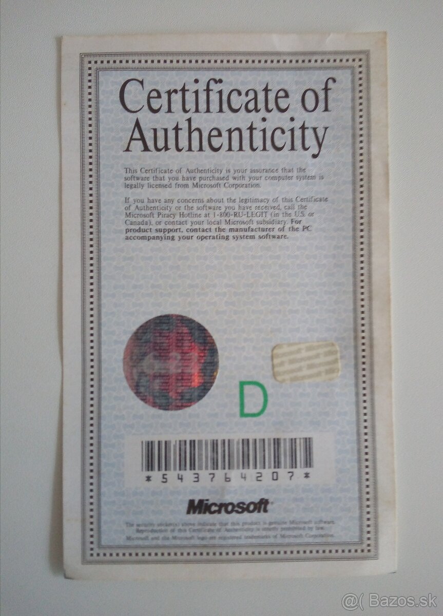 Operačný systém Microsoft MS-Dos 6.22 s licenciou - 3