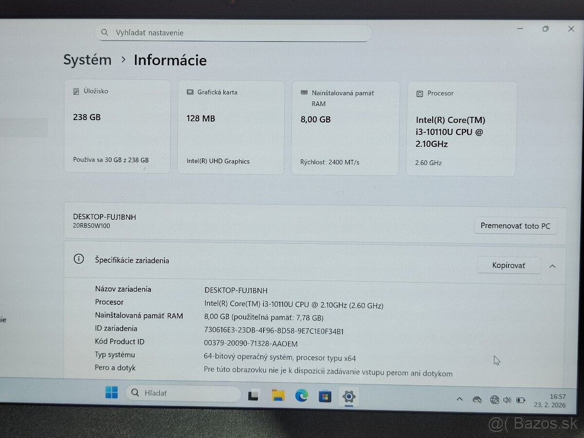 Predám notebook Lenovo E14 - 3