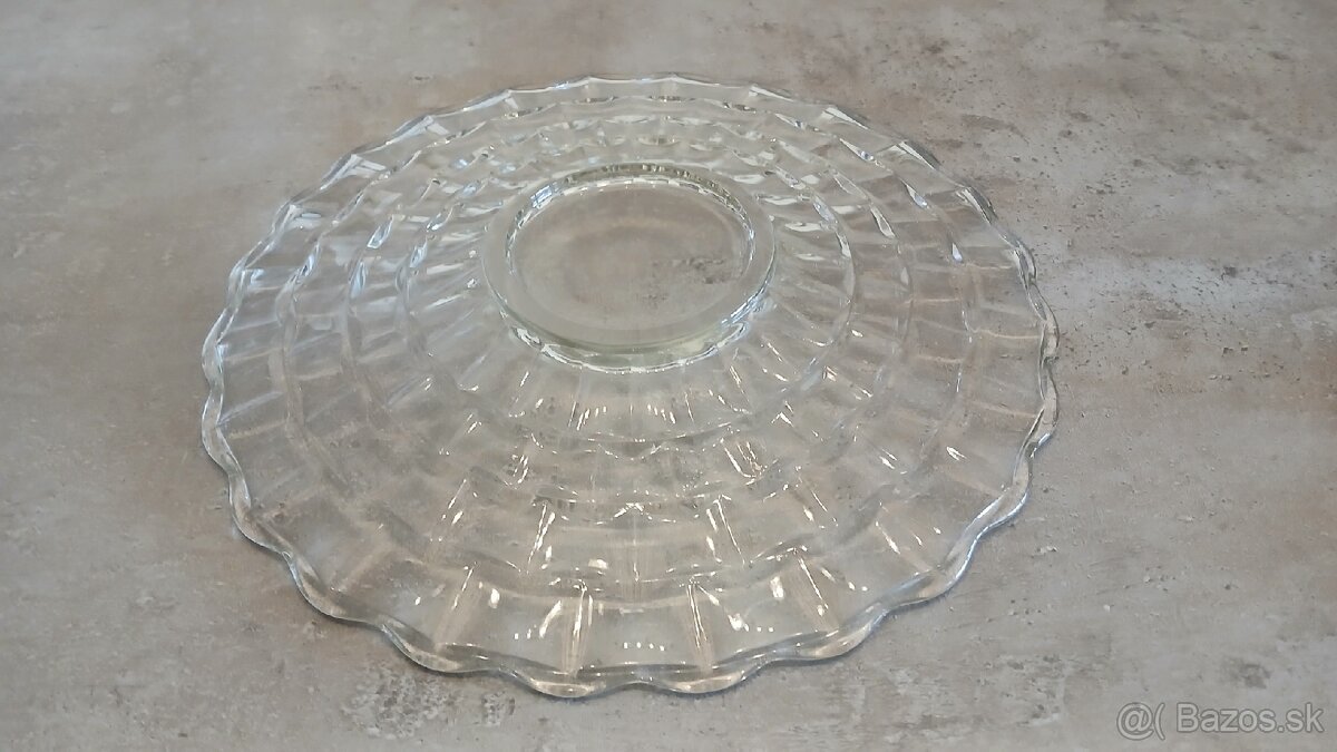 Servírovací retro sklenený tanier - 3