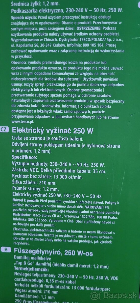 Elektrický krovinorez, vyžínač - 3