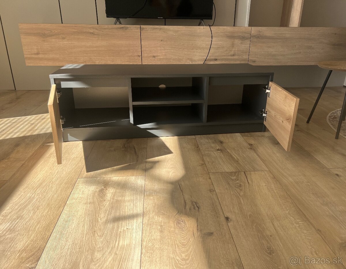 Tv stolík dub artisan a antracit - 3