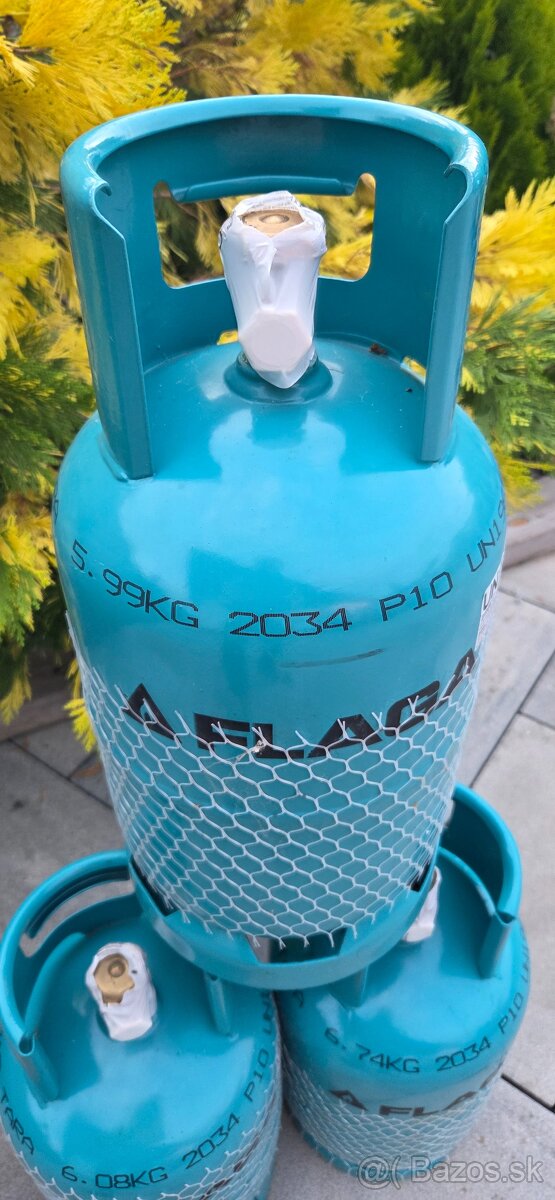 Predám 5kg originál propánovú plnú fľašu ku grilu. - 3