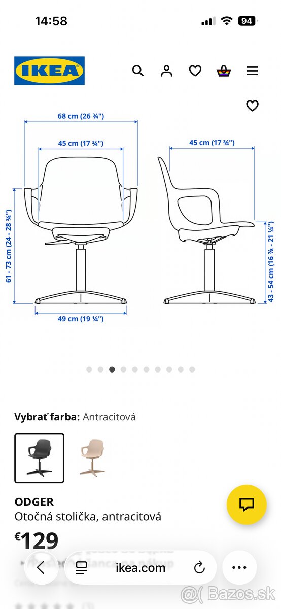 Stolička ODGER IKEA - 3