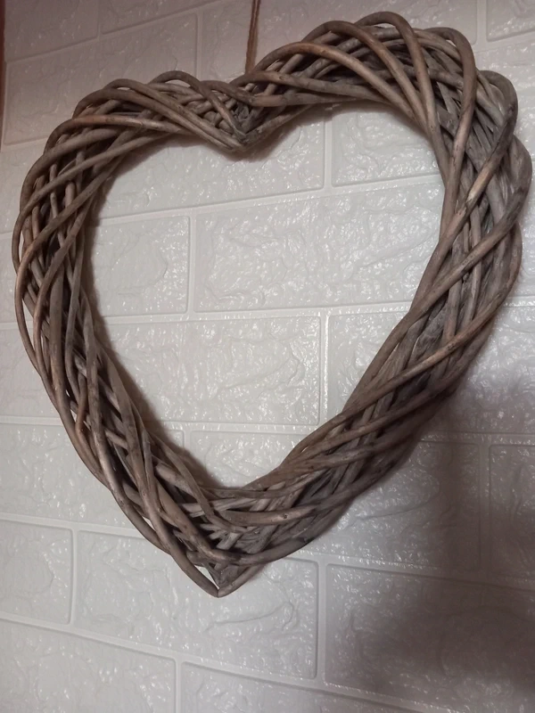 Veľké závesné drevené srdce 36x36 cm - 3