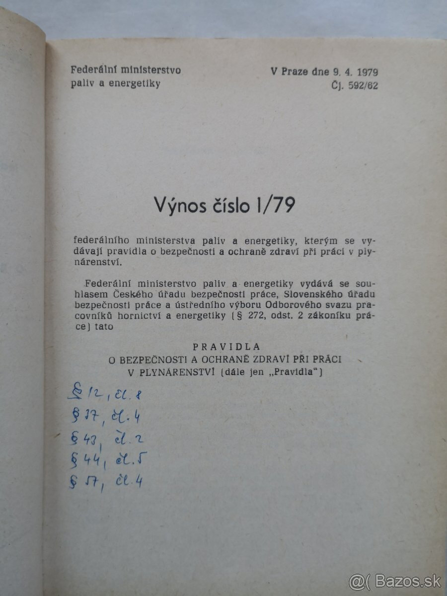 Pravidla o bezpečnosti a ochraně zdraví při práci v plynáre - 3