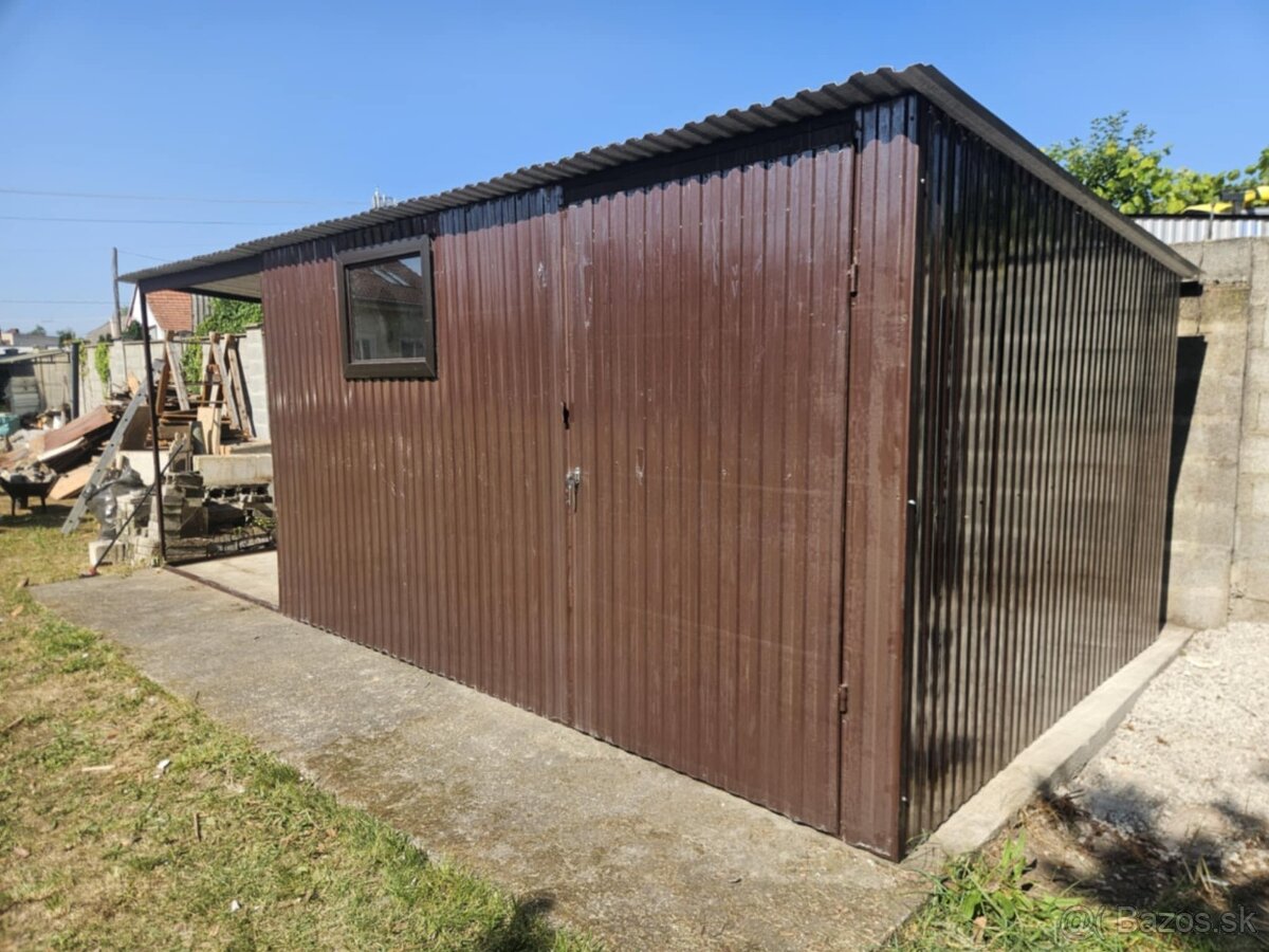 Plechová garáž s prístreškom - 3