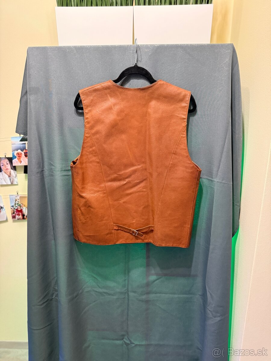pánska kožená vintage vesta - 3