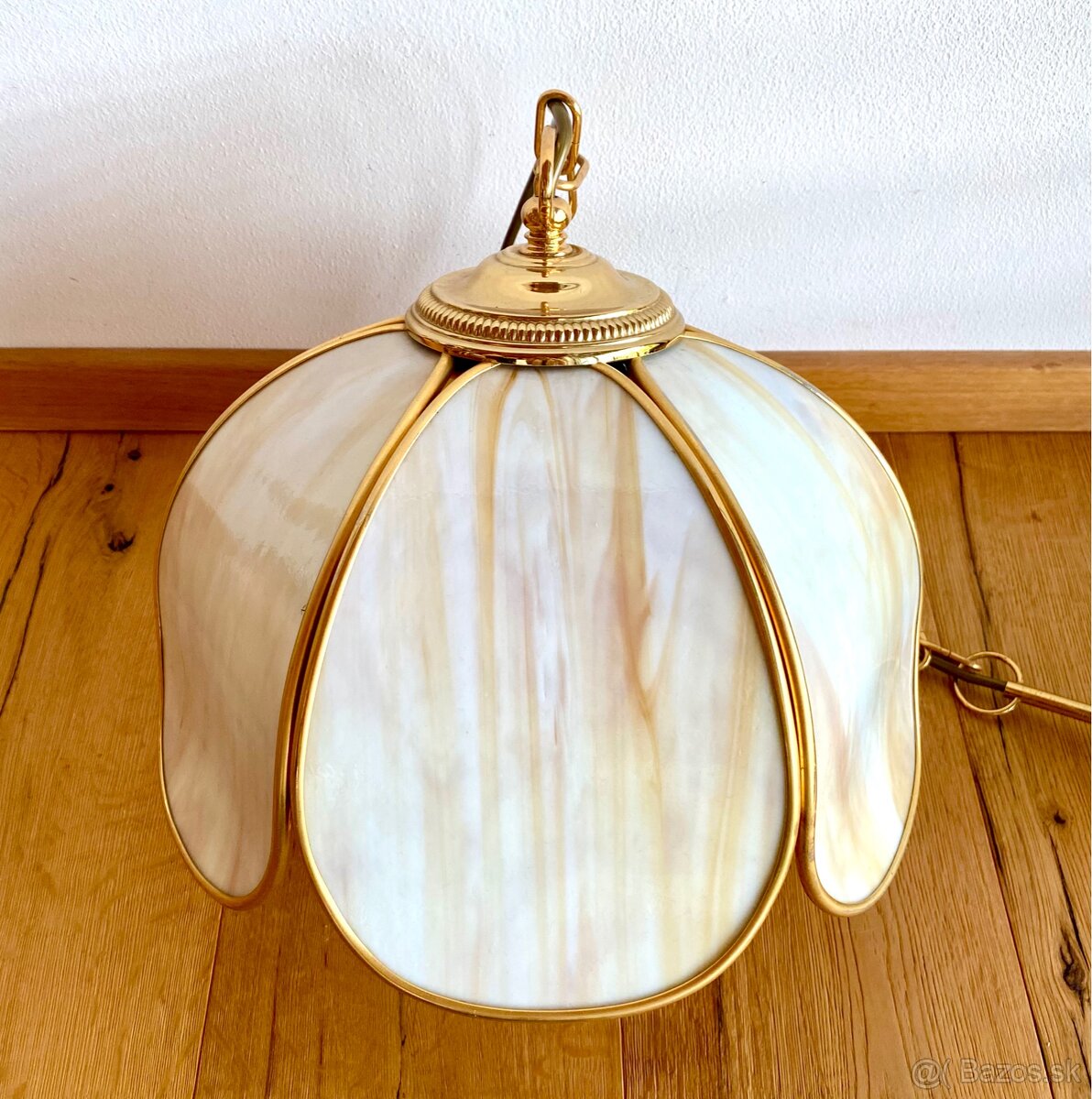 Stará mosazná Tiffany lampa - 3