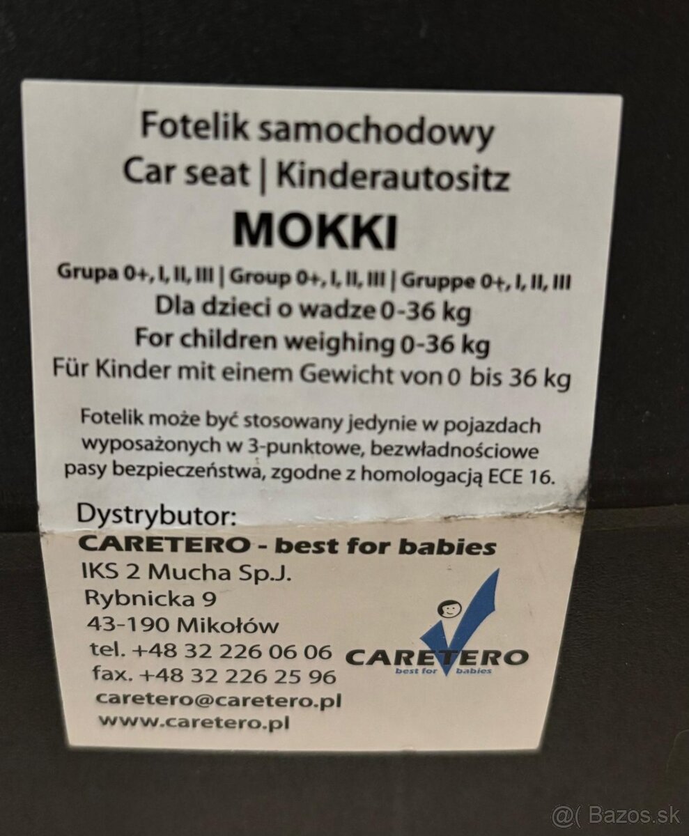 Detská autosedačka Mokki Caretero - 3