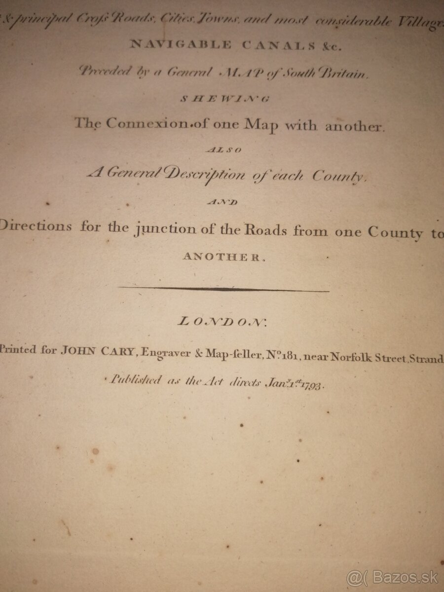 Veľký atlas Anglicko viac ako 50 máp 1793 - 3