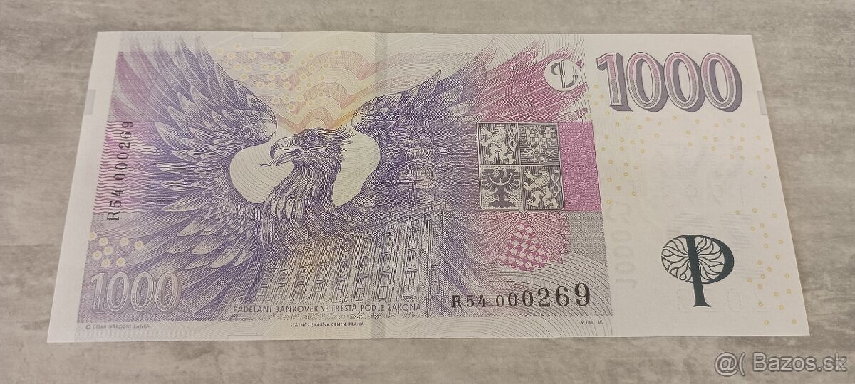 Predám výročnú bankovku 1000 Kč. ČNB. UNC kvality. - 3
