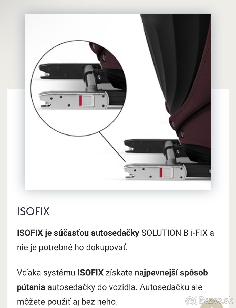 Predám autosedačku Cybex s ISO fixom - 3