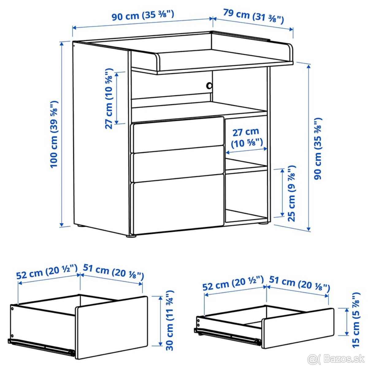 Prebaľovací stôl z Ikey - 3