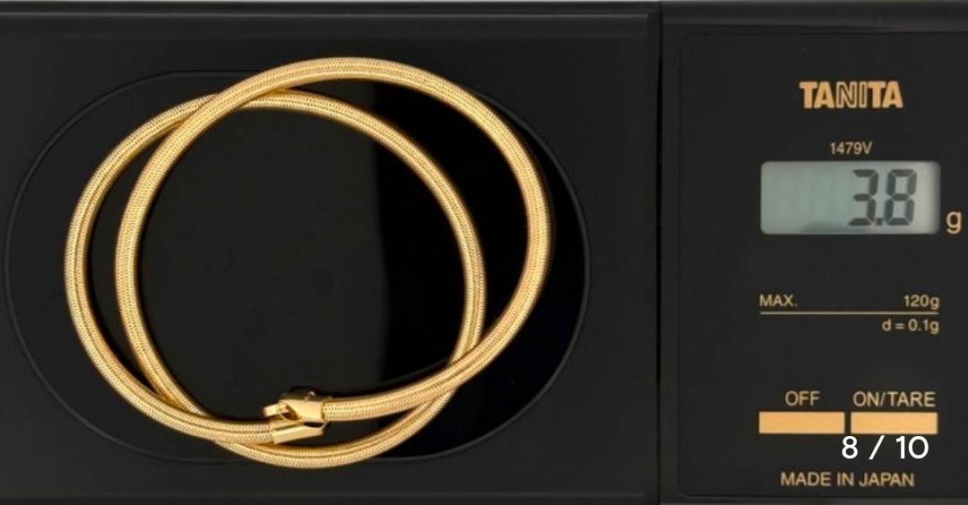 Ručne vyrobený 18kt 750/1000elastický náhrdelník - 3