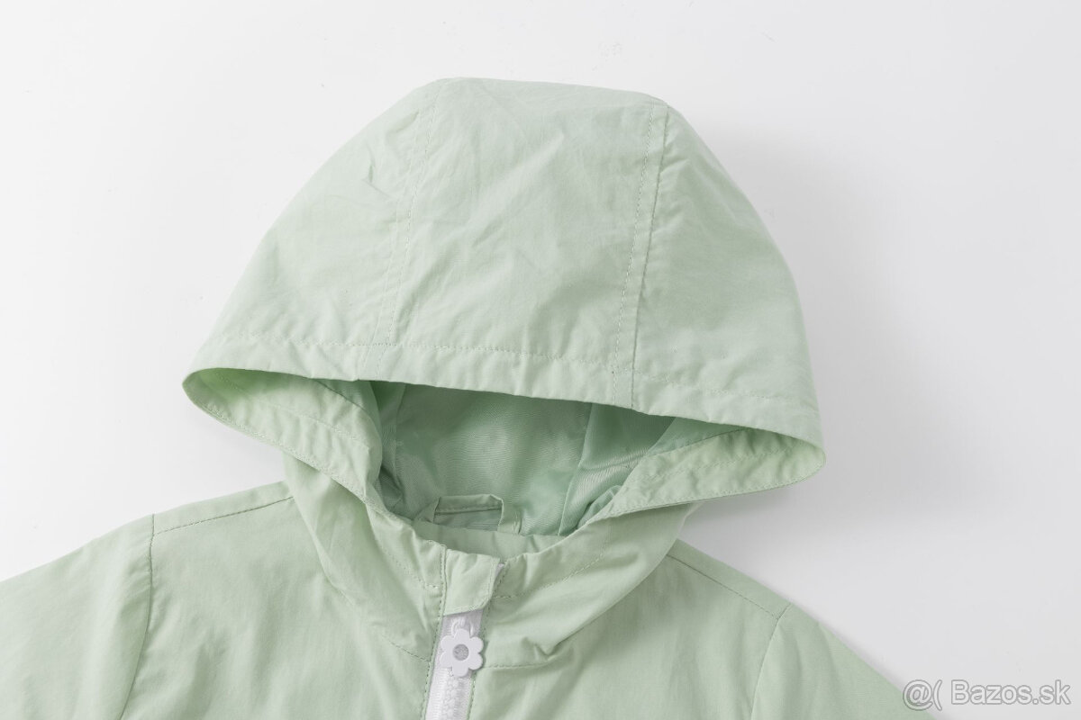 Dievčenská bunda – zelená s kvetinovým motívom - nová - 3