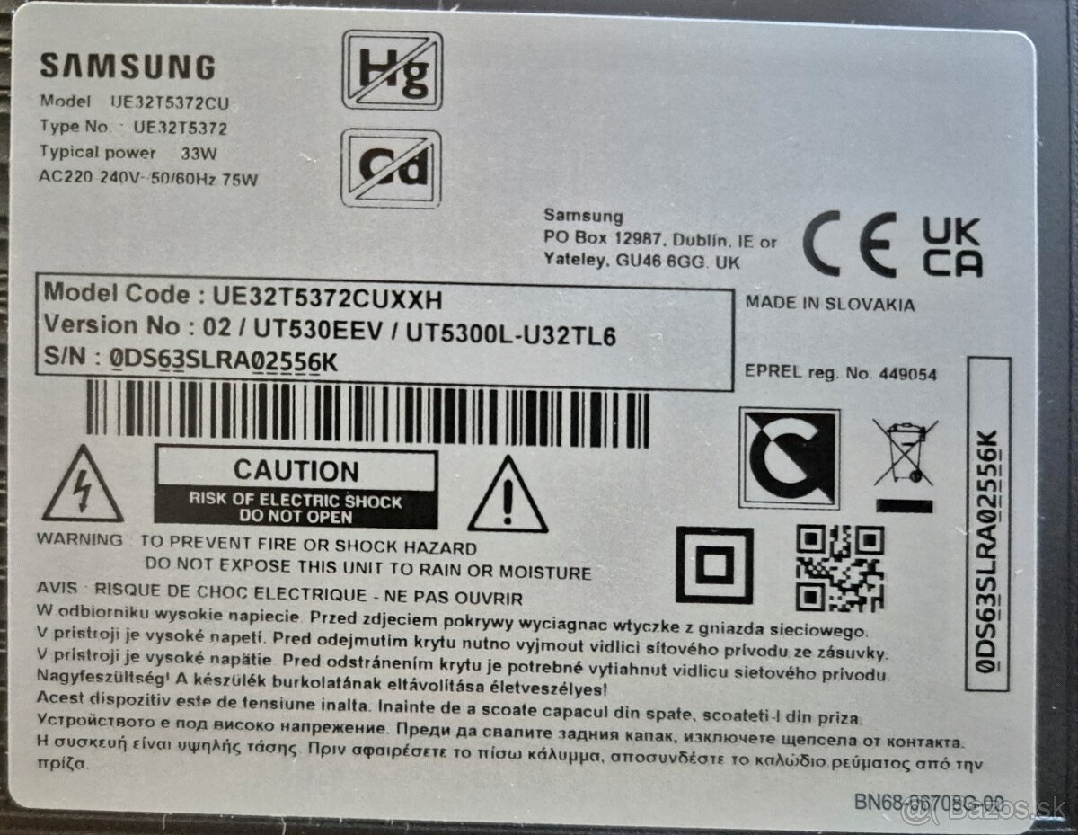 Predam TV Samsung 32". - 3