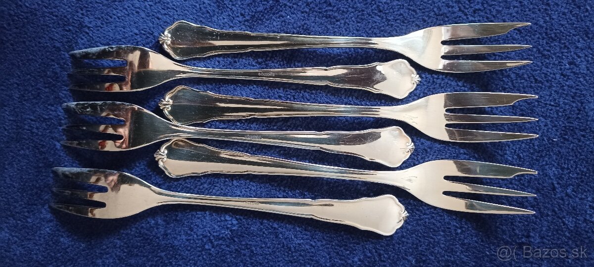 Investičné striebro–zlaté dezertné vidličky–Nemecko-145,5g - 3