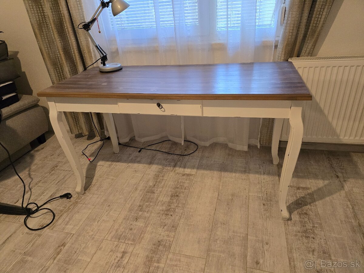 masivny dreveny pisaci stol v provens style+lampa - 3