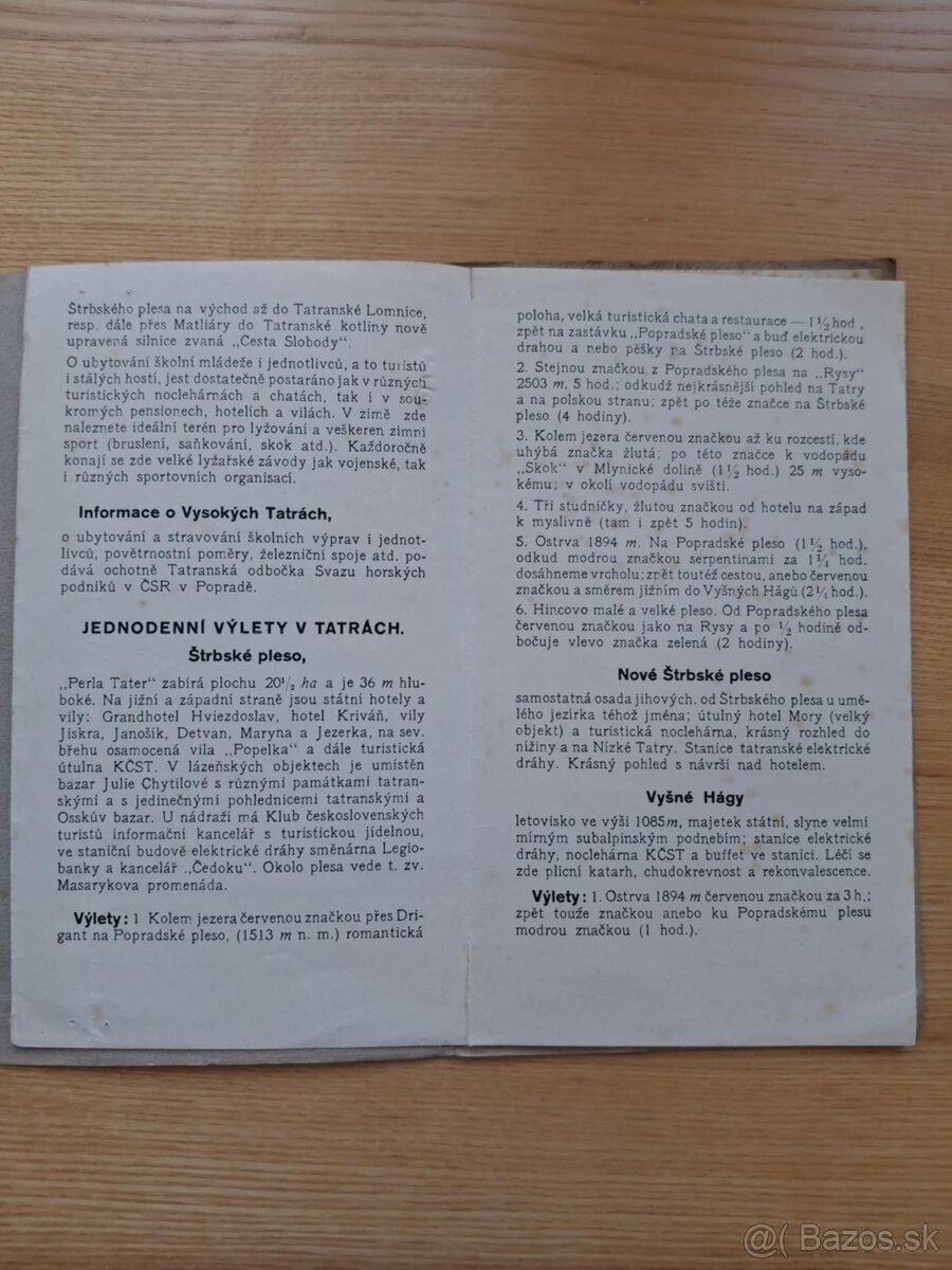 Vysoké Tatry turistický sprievodca 1930 - 3