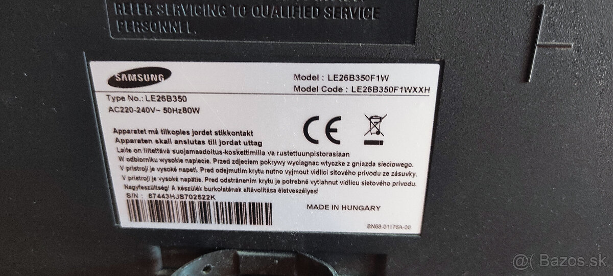 LCD TV SAMSUNG LE26B350F1W 26" / 66cm - 3