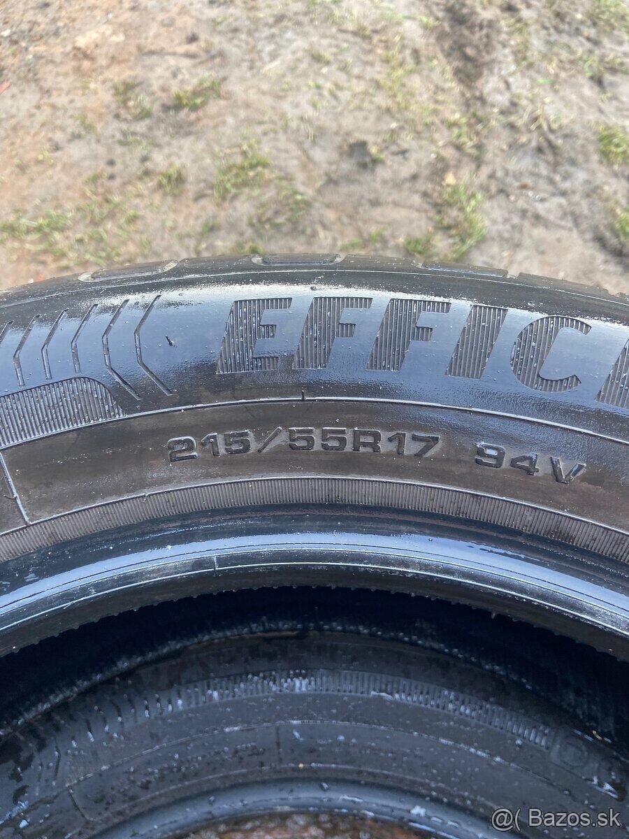 Predám letné Pneu 215/55r17 5mm - 3