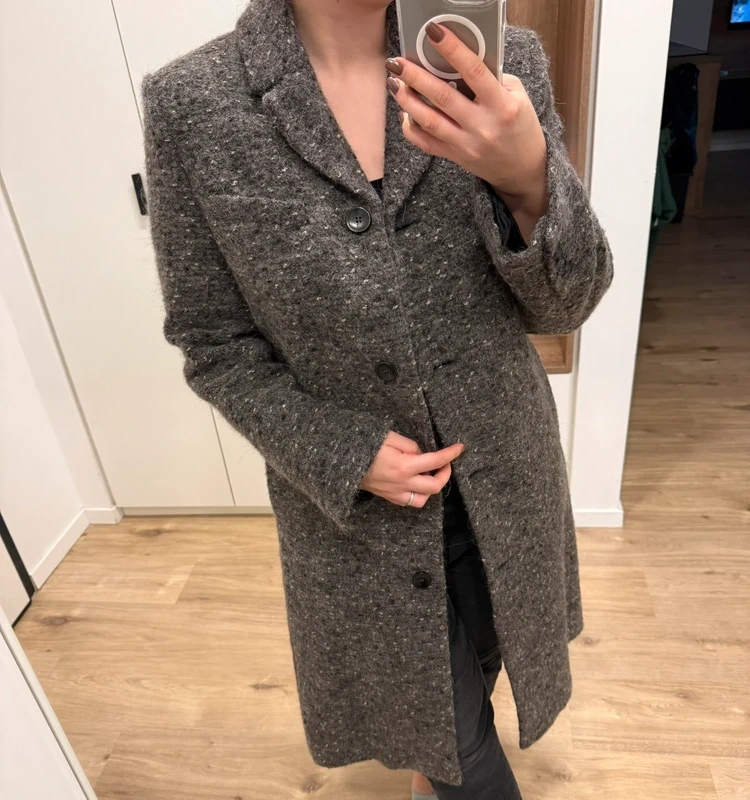 ZARA dámsky nový kabát s prímesov vlny - Manteco - 3