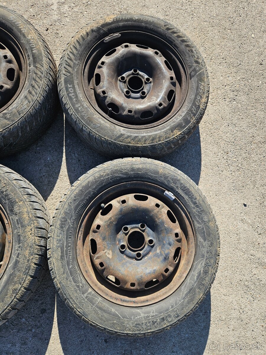 Predám zimnú sadu plecháčov 5x100 r14 - 3
