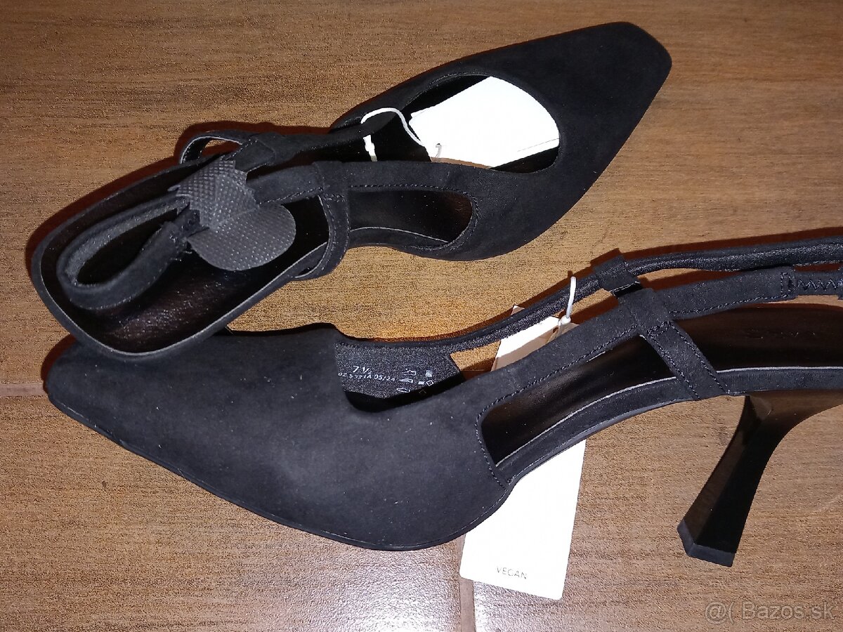 Čierne kožené lodičky na predaj - 3